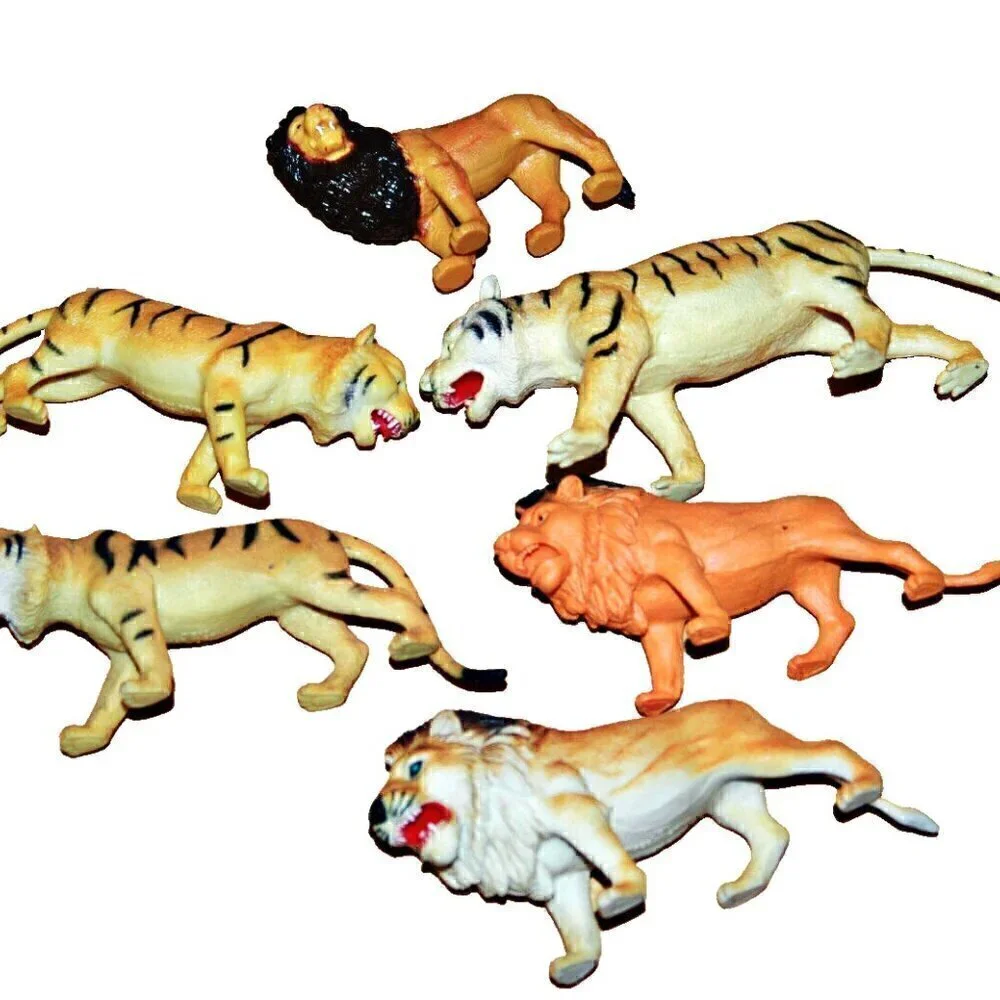 Lions Tigers Realistic Figurines Details Durable Resin
